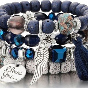 Multilayer Bead Boho Wing Summer Bracelet Bangle